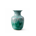 Jade Green Jun Vase with Lavender Accents